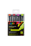 Marqueur Posca PC8K Pointe large biseautée Fluo 4 pièces - Posca