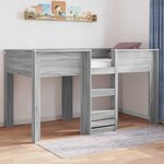 vidaXL Lit Superposé pour Enfants Gris Sonoma 90 x 190 cm