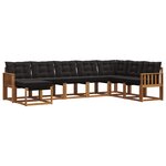 vidaXL Ensemble de canapés d'extérieur 8 pc Naturel et Noir