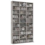 vidaXL Armoire à CD Gris béton 102x23x177 5 cm Bois d'ingénierie