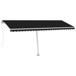 vidaXL Auvent manuel rétractable avec LED 500x350 cm Anthracite