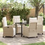 vidaXL Ensemble de mobilier de jardin 5 pièces en rattan beige