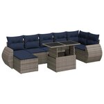 vidaXL Salon de jardin avec coussins 8 Pièces gris résine tressée acacia
