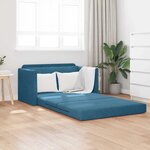 vidaXL Canapé-Lit Bleu 124 x 204 x 61 cm Velours