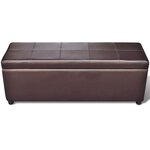 Banquette pouf tabouret meuble banc de rangement en bois brun 3002030