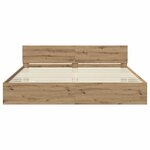 vidaXL Cadre de lit Chêne artisanal 200 x 200 cm Bois d'ingénierie