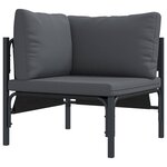 vidaXL Ensemble de canapé de jardin avec coussin 8 Pièces Noir Acier