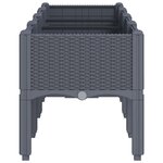 vidaXL Jardinière avec pieds gris 160x40x42 cm PP