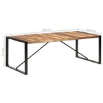 vidaXL Table à manger 220x100x75 cm bois massif
