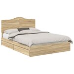 vidaXL Lit de Rangement Chêne Sonoma 150 x 200 cm Bois d'ingénierie