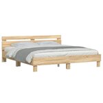 vidaXL Cadre de lit avec LED sans matelas chêne sonoma 180x200 cm