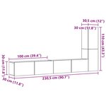 vidaXL Ensemble de meuble TV mural 3 Pièces vieux bois bois d'ingénierie