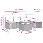Ensemble de Canapé de Jardin 6 Pièces avec Coussins Beige Poly Rattan