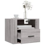 vidaXL Tables de chevet murales 2 Pièces Sonoma gris 50x36x40 cm
