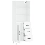 vidaXL Buffet haut Blanc 69 5x34x180 cm Bois d'ingénierie