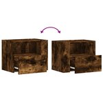 vidaXL Tables de chevet murales 2 Pièces chêne fumé 45x30x35 cm