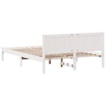 vidaXL Cadre de lit blanc Blanc Bois de pin massif 140 x 200 cm