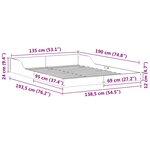 vidaXL Cadre de lit Blanc 135 x 190 cm Bois massif en pin