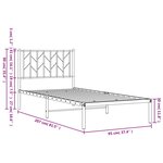 vidaXL Cadre de lit métal sans matelas avec tête de lit noir 90x200 cm