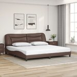 vidaXL Cadre de lit avec LED sans matelas Hvar marron 200x200 cm
