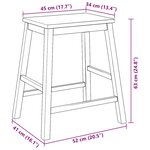 VidaXL Chaises de bar 2 Pièces blanc bois massif d'hévéa