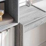vidaXL Bureau avec tiroir avec étagère avec stockage 2 Pièces Gris Sonoma