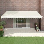 vidaXL Auvent rétractable automatique crème 5x3 m