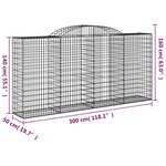 vidaXL Paniers à gabions arqués 20 Pièces 300x50x140/160 cm fer galvanisé