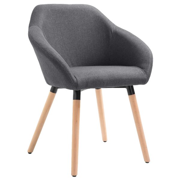 vidaXL Chaise de salle à manger Gris foncé Tissu