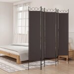vidaXL Cloison de séparation 5 panneaux Marron 200x200 cm Tissu