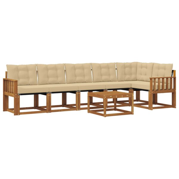 vidaXL Ensemble de canapés d'extérieur 7 pc Naturel et Beige