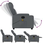 vidaXL Fauteuil de massage inclinable Gris Similicuir