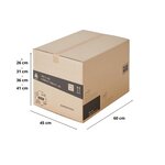 Pack and Move - Lot 50 cartons déménagement hauteur modubale : variable - 50 x 40 x 20-30 cm - Poignées renforcées - 2 adhésifs offerts