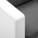 Vidaxl canapé à 2 places faux cuir blanc et gris clair