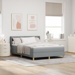 Lit à Ressorts vidaXL avec Matelas Gris Clair 140x190 cm Tissu