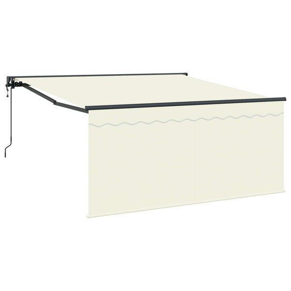 vidaXL Auvent rétractable Crème 350 x 250 cm Polyester et Aluminium