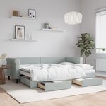 vidaXL Lit de jour avec gigogne et tiroirs sans matelas 80x200 cm