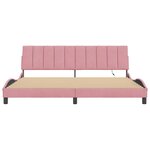 vidaXL Cadre de lit avec lumières LED rose 200x200 cm velours