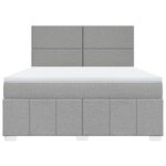 vidaXL Sommier à lattes de lit avec matelas Gris clair 180x200cm Tissu