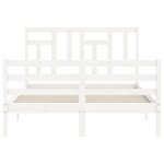 vidaXL Cadre de lit sans matelas blanc 140x200 cm bois massif