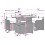 vidaXL Ensemble de canapé de jardin 5 Pièces Marron 100 x 55 x 73 cm