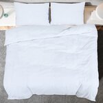 vidaXL Ensemble de housse de couette Blanc 200x200 cm Microfibre