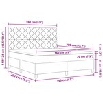 vidaXL Lit à ressorts avec matelas Gris foncé 160 x 200 cm tissu