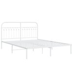 vidaXL Cadre de lit métal avec tête de lit blanc 150x200 cm