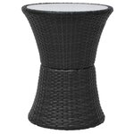 vidaXL Mobilier de bistro 3 Pièces avec coussins Résine tressée Noir