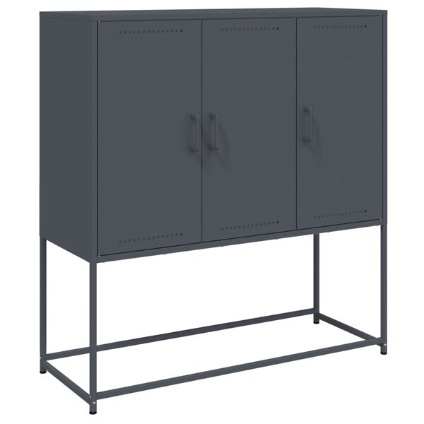 vidaXL Buffet haut anthracite 100 5x39x107 cm acier