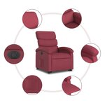 vidaXL Fauteuil inclinable électrique rouge bordeaux tissu