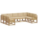 vidaXL Ensemble de canapés d'extérieur 9 pc Blanc et Beige