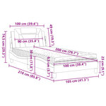 vidaXL Lit avec matelas gris 100x200 cm similicuir