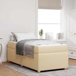 vidaXL Cadre de lit avec matelas Crème 90 x 200 cm tissu